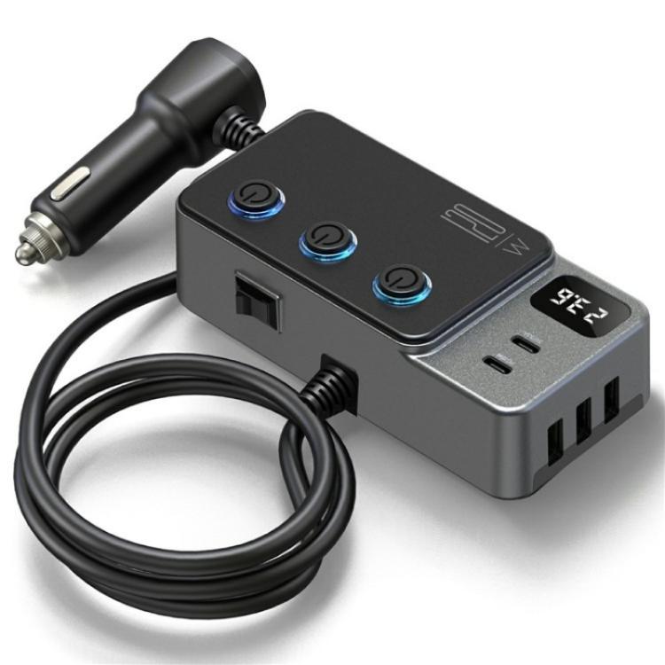 GC06 Voltage Display Cigarette Lighter Adapter Car Charger High Power Fast Charging