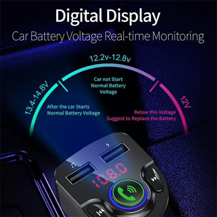 G32 Bluetooth MP3 Player Voice Navigation Car Charger Voltage Detection FM Transmitter