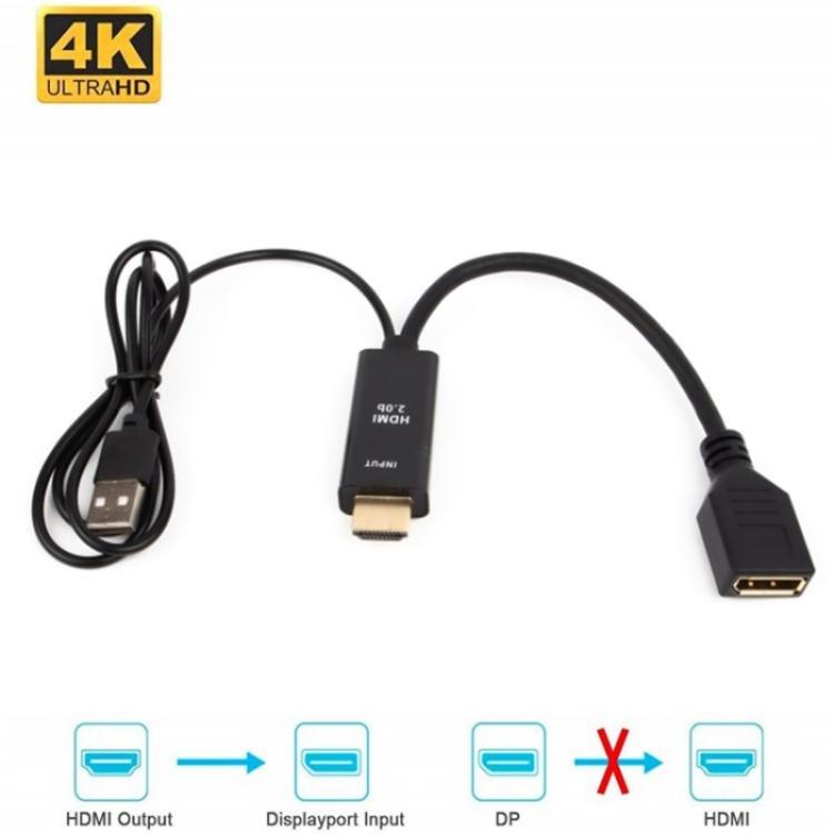HD1 HDMI 2.0b Male to DP 1.4 Female Converter 4K 60Hz HDMI to DisplayPort Adapter Cable