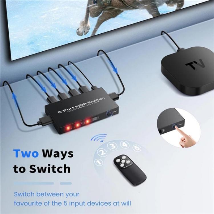 Q8-5 For Home Theater / Office HDMI 2.1 5x1 Switch 8K 60Hz Gaming Video Switcher  Control