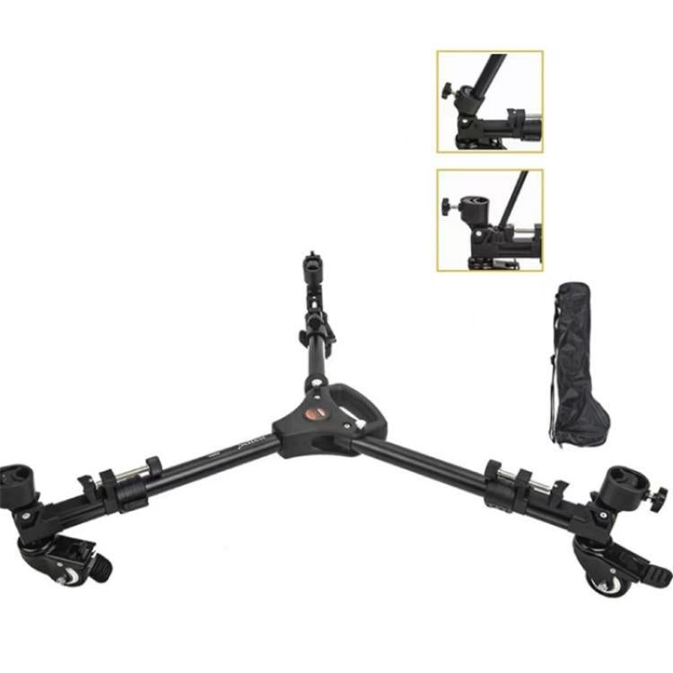 YUNTENG 900L DV Camera Photography Tripod Base Stand Universal Folding 3 Wheels Pulley