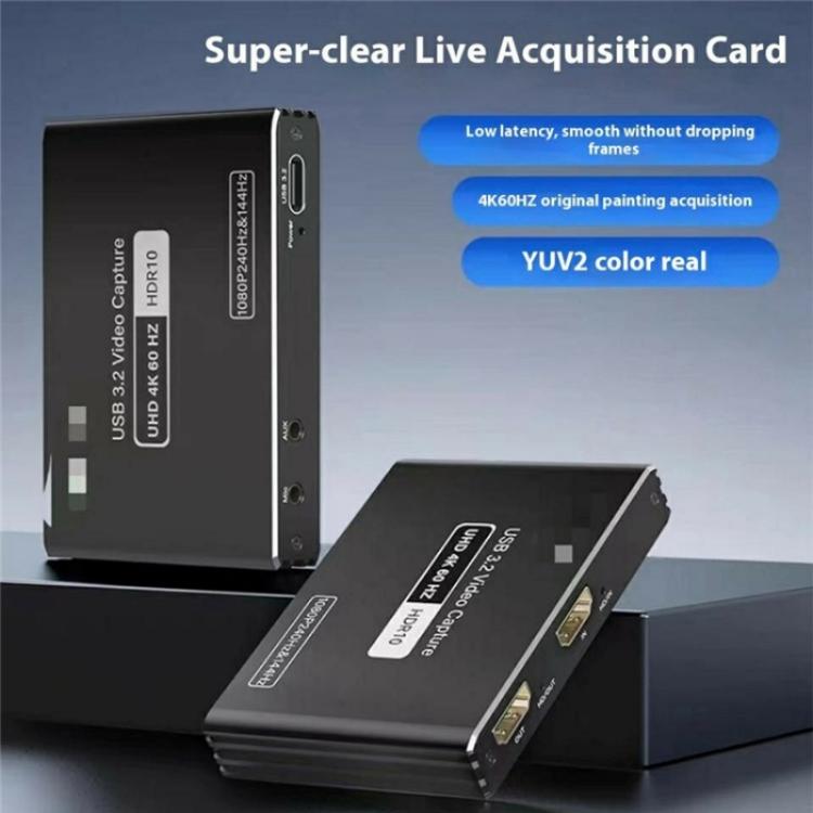 C10 With Mic Input / Audio Output 4K HDMI Video Capture Card Live Streaming USB 3.1 Adapter