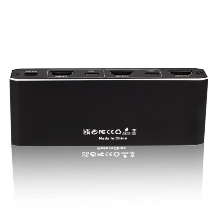 K2-1 Monitor Sharing 4K 60Hz KVM Switch 2 In 1 Out USB 3.0 HDMI 2.0 Remote Control Switcher