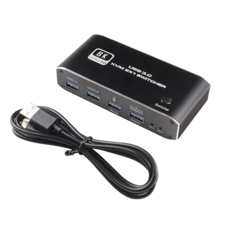 K4 Laptop Game Console 8K Ultra HD USB 3.0 KVM 2x1 Switcher 2 In 1 Out HDMI 2.1 Converter