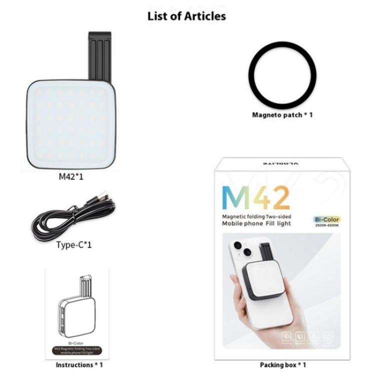 M42 Double-Sided Lighting Fill Light MagSafe Magnetic Phone Selfie Beauty Lamp