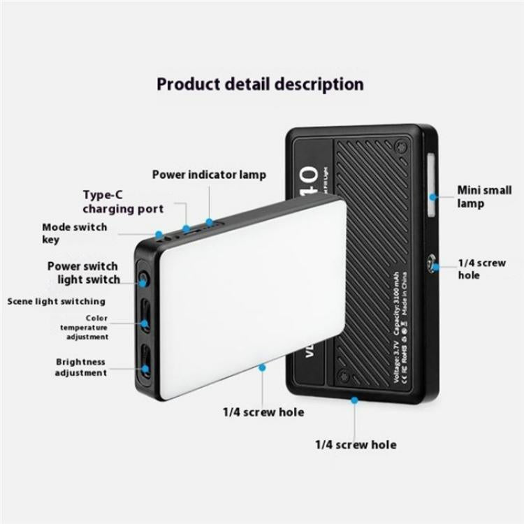 T140 Portable Clip Fill Light Phone Camera Tablet Video Live Selfie Fill Light