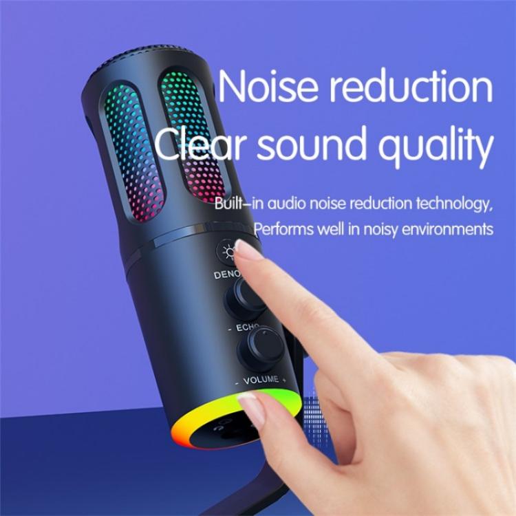 SU8 RGB Light Noise Reduction Desktop Microphone for Live Streaming / Recording / Gaming