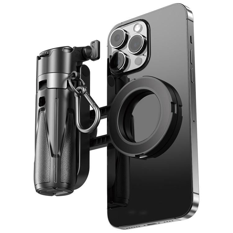 P15-C 2 In 1 Portable Magnetic Tripod Phone Holder Telescopic Selfie Stick with Keyring