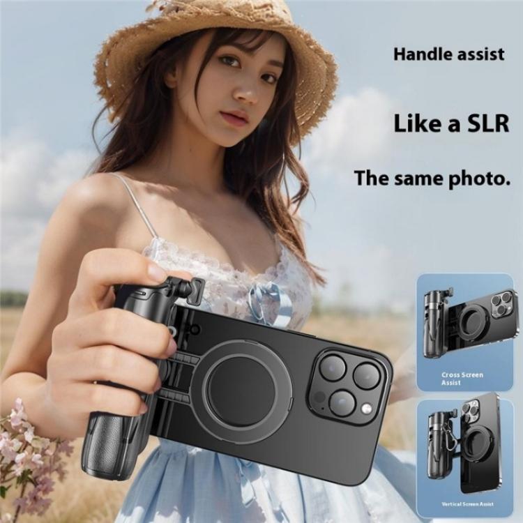 P15-C 2 In 1 Portable Magnetic Tripod Phone Holder Telescopic Selfie Stick with Keyring