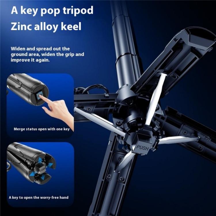P15-C 2 In 1 Portable Magnetic Tripod Phone Holder Telescopic Selfie Stick with Keyring