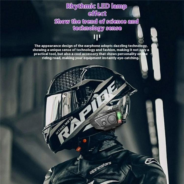 BT56 Rhythm Light Effects Motorcycle Helmet Headphone Bluetooth-Compatible Music Headset