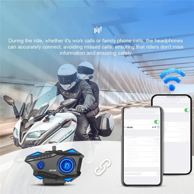 JYD-C68 Motorcycle Riders Helmet Hands-Free Wireless Bluetooth Music Headset