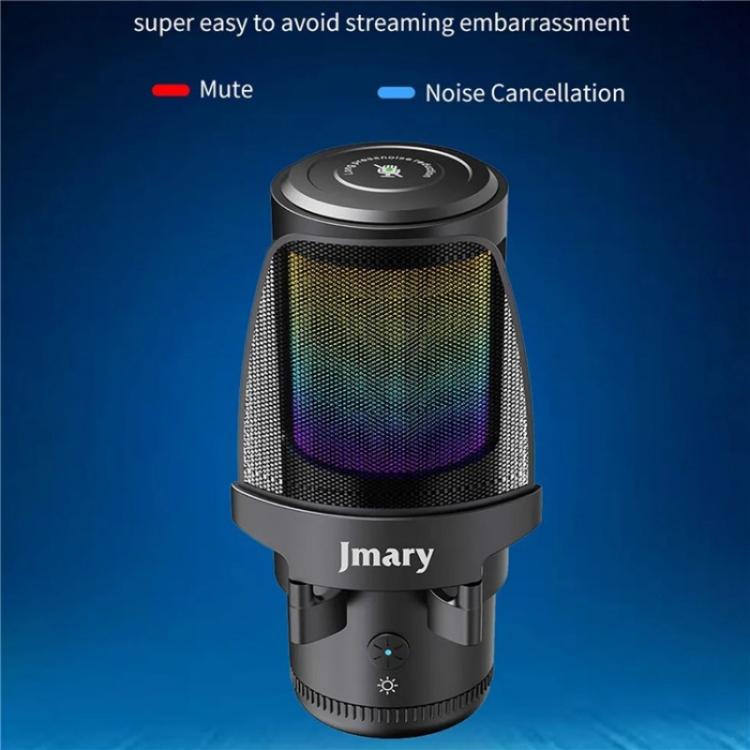JMARY MC-PW13 360 Degree Rotating RGB Light Desktop Microphone