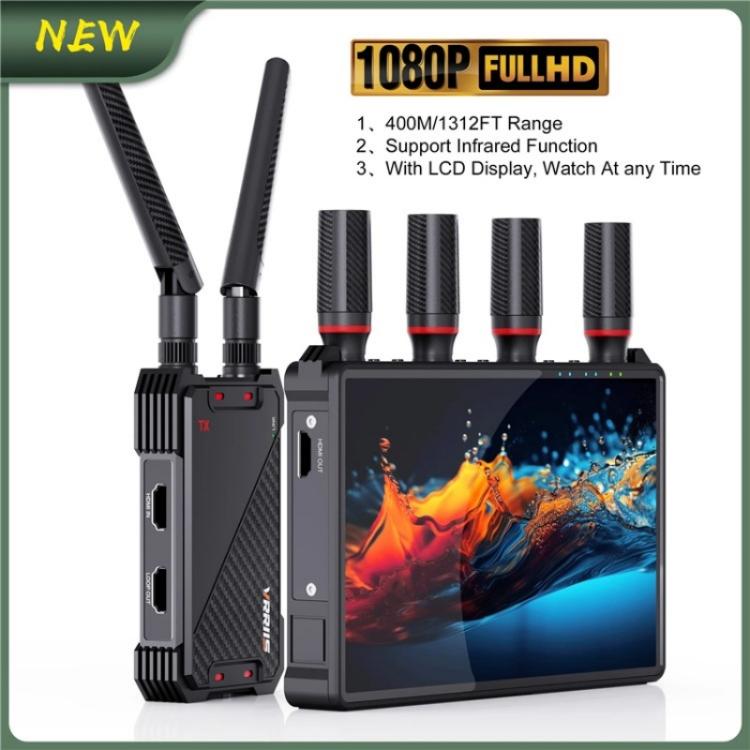 VRRIIS 083H 400M Range 7 Inch LCD Screen HDMI Extender Wireless HDMI Transmitter Receiver