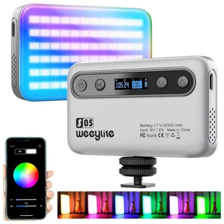 Weeylite S05 Portable App Control Phone Fill Lamp Video Live Streaming Photography RGB Full Color Fill Light