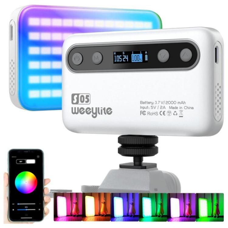 Weeylite S05 Portable App Control Phone Fill Lamp Video Live Streaming Photography RGB Full Color Fill Light