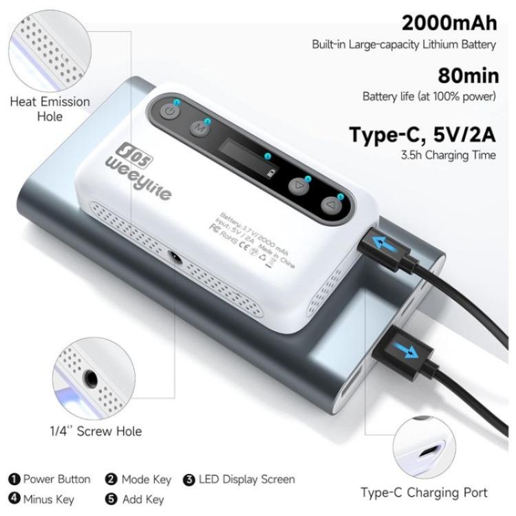 Weeylite S05 Portable App Control Phone Fill Lamp Video Live Streaming Photography RGB Full Color Fill Light