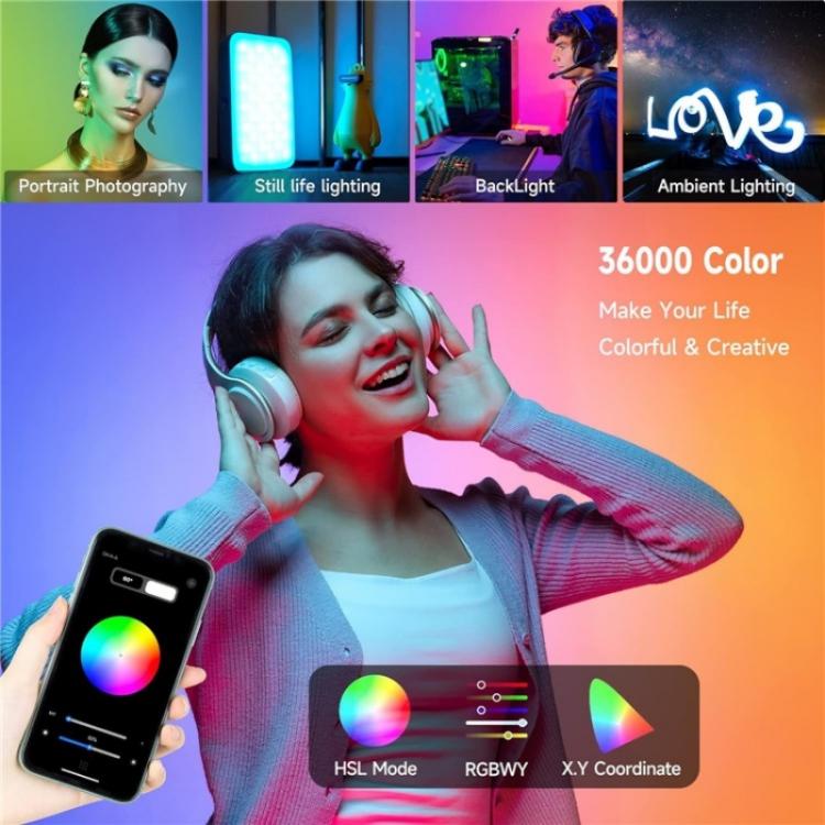 Weeylite S05 Portable App Control Phone Fill Lamp Video Live Streaming Photography RGB Full Color Fill Light