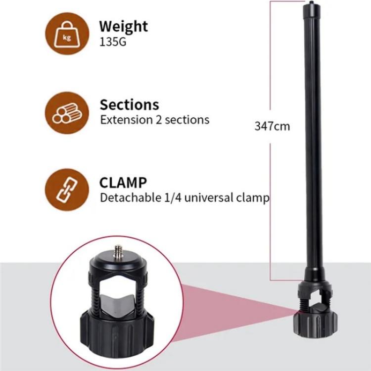 JMARY MT-21 Aluminum Alloy Tripod Extension Rod Desktop Livestream Shooting Arm