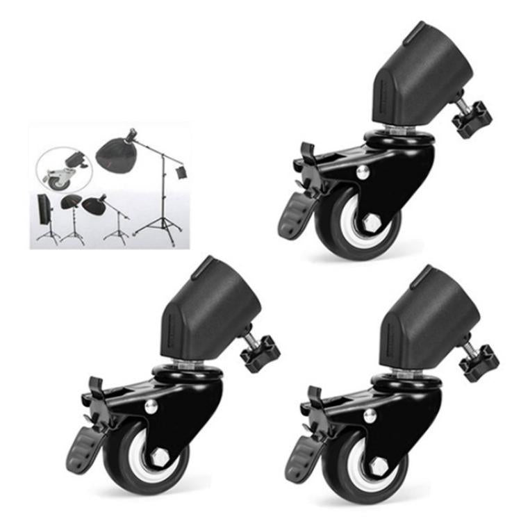YUNTENG VCT-800 Studio Photography Light Stand Rollers 3Pcs Tripod Caster Wheels