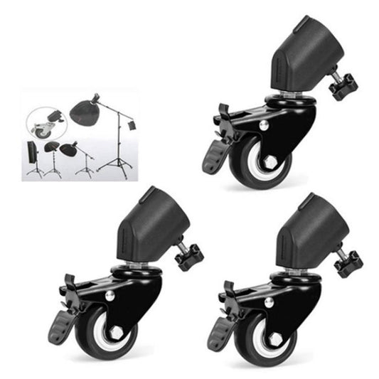 YUNTENG VCT-800 Studio Photography Light Stand Rollers 3Pcs Tripod Caster Wheels