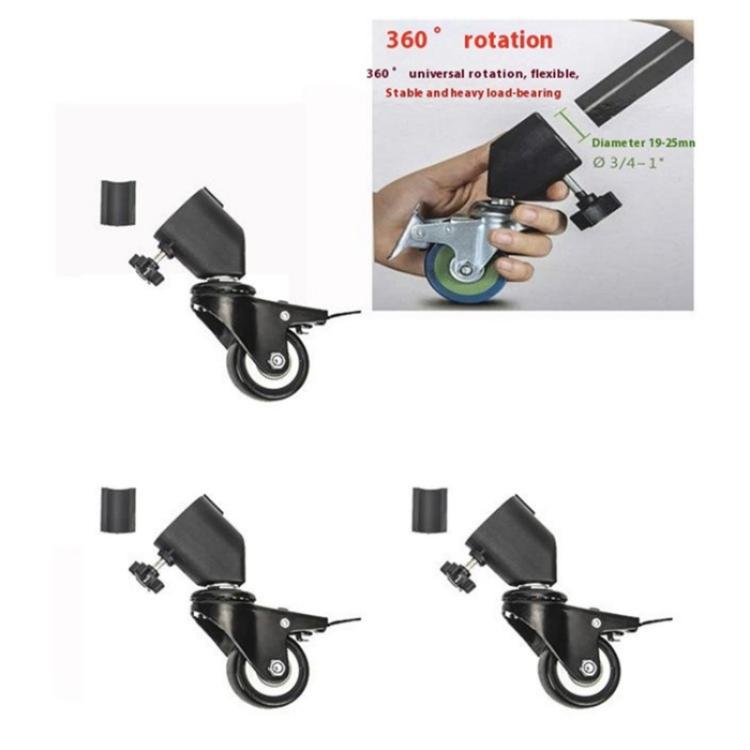 YUNTENG VCT-800 Studio Photography Light Stand Rollers 3Pcs Tripod Caster Wheels
