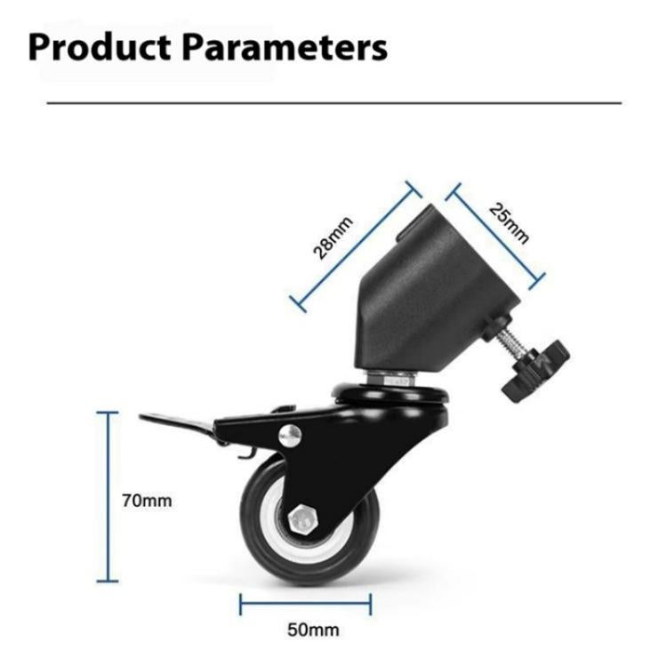 YUNTENG VCT-800 Studio Photography Light Stand Rollers 3Pcs Tripod Caster Wheels