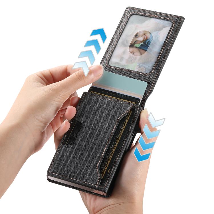 Suteni Denim Pattern Button Automatically Pops Out the Card Box