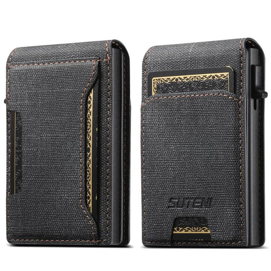 Suteni Denim Pattern Button Automatically Pops Out the Card Box