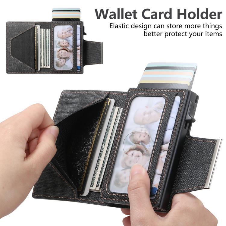 Suteni Denim Buckle Button Automatically Pops Out the Card Box