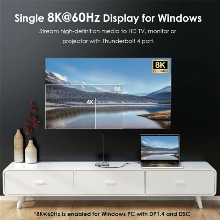 WAVLINK UTD49T 100W PD Input USB-A High Speed Data Transfer Adapter Thunderbolt 4 Hub