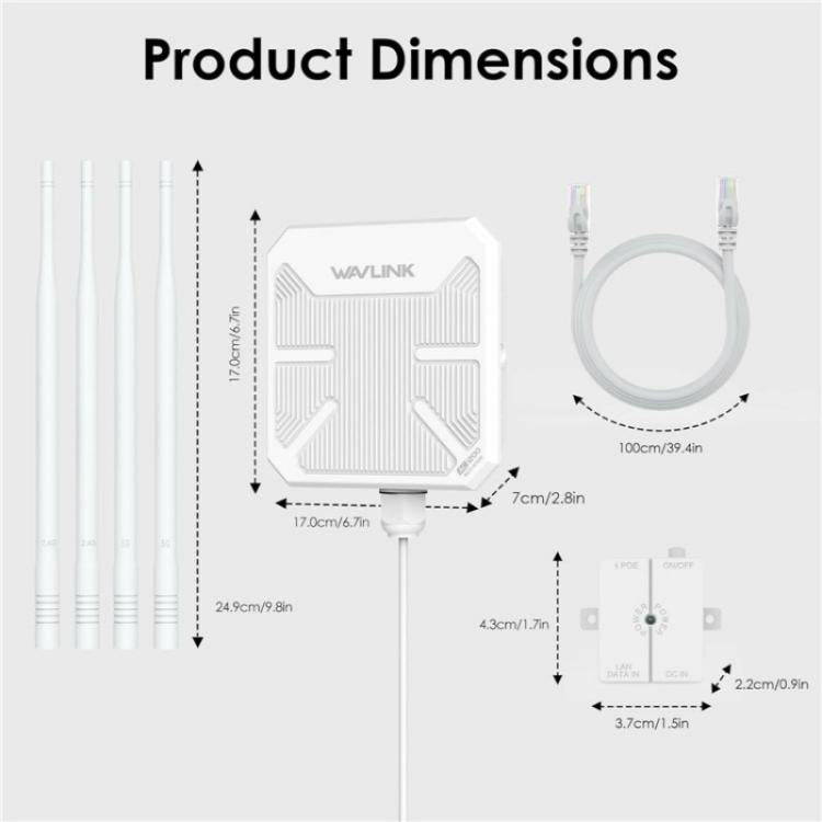 WAVLINK WN588HA2 AP Repeater WiFi Signal Booster AC1200 Dual Band WiFi Extender