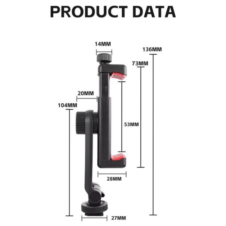 KY18 Live Streaming Photography DSLR Camera Rotating Cellphone Clamp Cold Shoe Mount