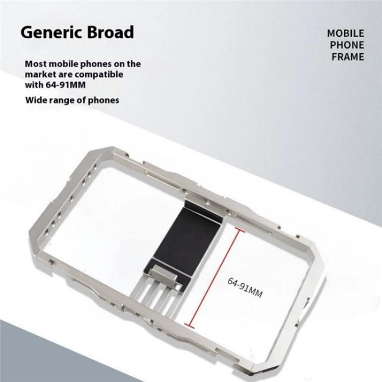 C072 Aluminum Alloy Handheld Smartphone Cage Rig Photography Stabilizer Dual Handle Frame