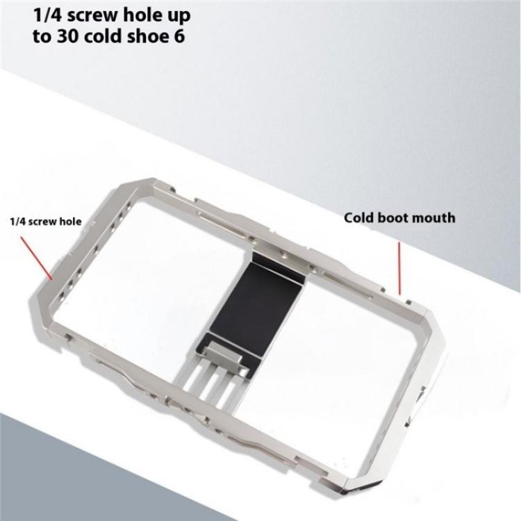 C072 Aluminum Alloy Handheld Smartphone Cage Rig Photography Stabilizer Dual Handle Frame