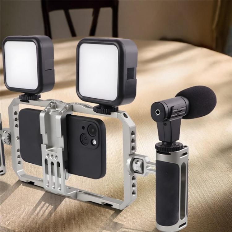 C072 Aluminum Alloy Handheld Smartphone Cage Rig Photography Stabilizer Dual Handle Frame