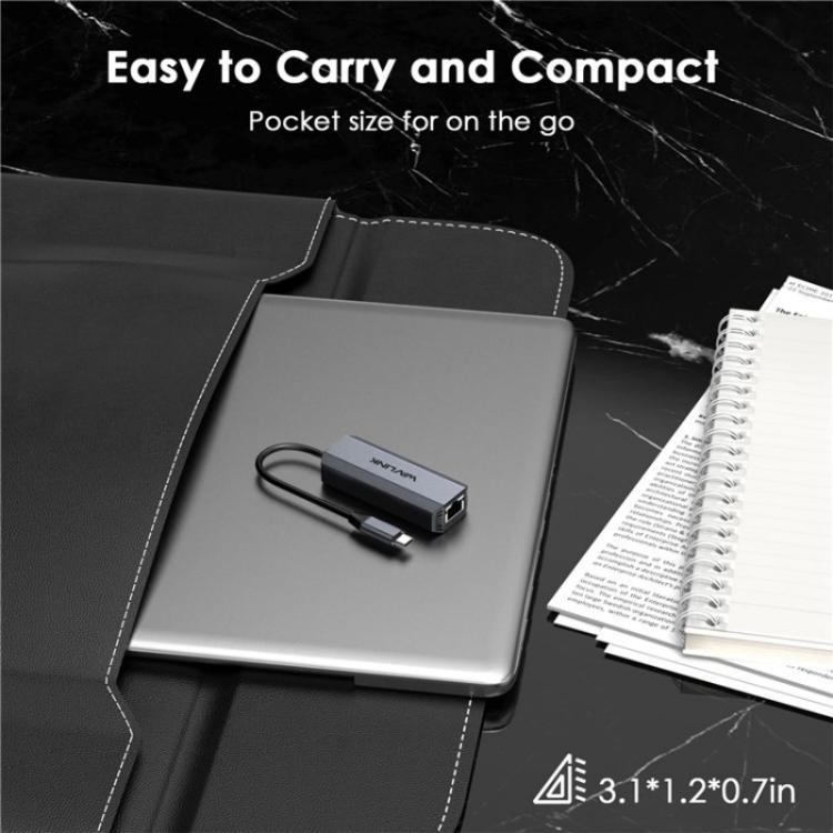 WAVLINK WL-NWU341G Laptop USB-C to 5000Mbps RJ45 LAN Ethernet Network Adapter