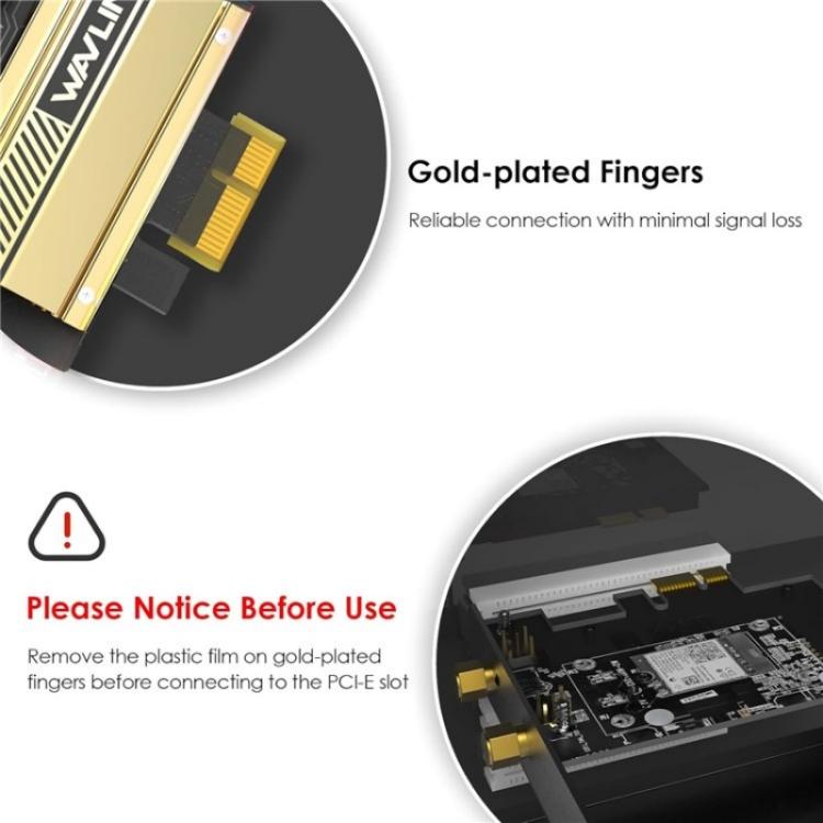 WAVLINK WN675X3-C WiFi 6E Pcie WiFi Network Card Adapter Triple Band AX210 AX5400