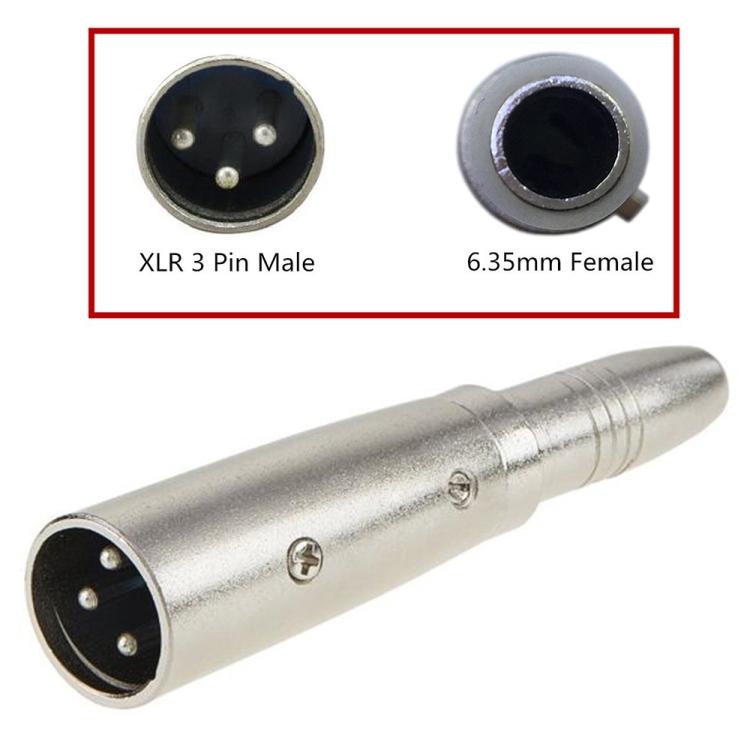 JUNSUNMAY XLR Male to 6.35mm Female Audio Adapter