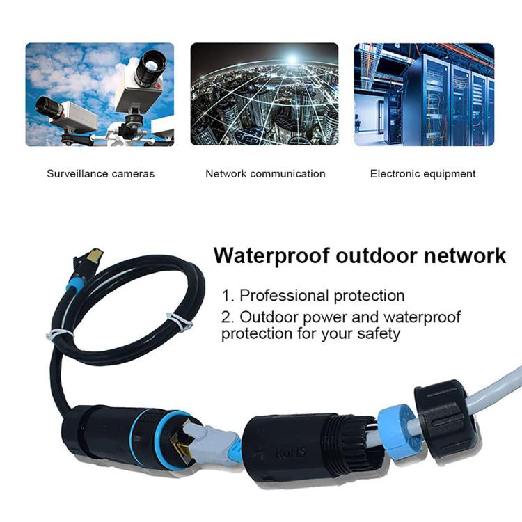 JUNSUNMAY IP68 Shielded Pure Copper Waterproof Gigabit RJ45 Ethernet Coupler for Cat5/Cat5e/Cat6/Cat7/Cat8