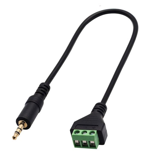 JUNSUNMAY 3.5mm Male to 3 Pin Stereo Audio Terminal Block Balum Connection Cable, Length: 30cm