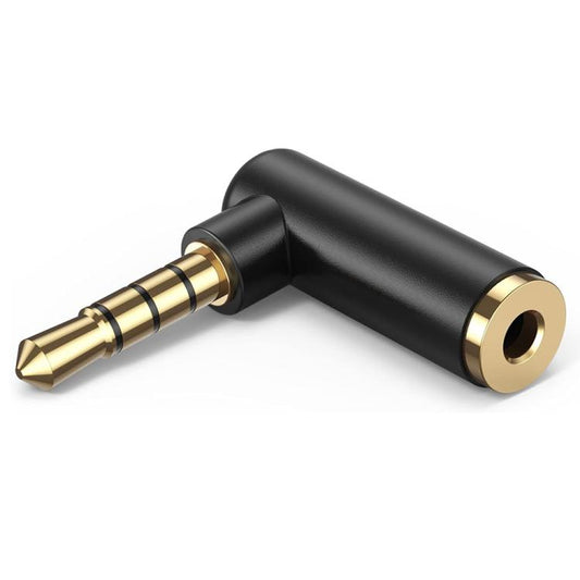 JUNSUNMAY 90 Degree Right Angle 3.5mm TRRS Male to Female Audio Adapter Connector