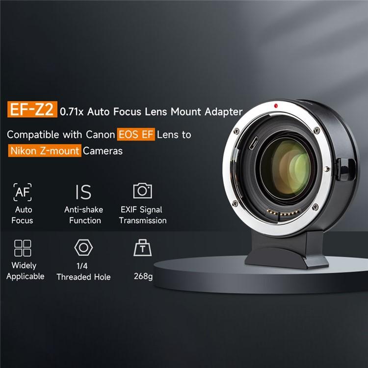 VILTROX EF-Z2 0.71X Auto Focus Camera Lens Mount Adapter For Canon EF to Nikon Z Mount