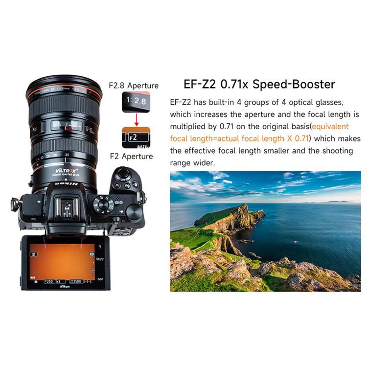 VILTROX EF-Z2 0.71X Auto Focus Camera Lens Mount Adapter For Canon EF to Nikon Z Mount