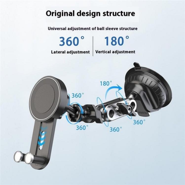 XWJ037 Suction Cup Base Long Arm Cellphone Bracket Short Type MagSafe Car Phone Holder