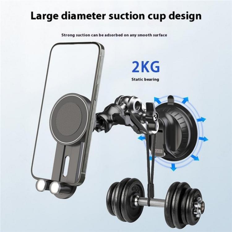 XWJ037 Suction Cup Base Long Arm Cellphone Bracket Short Type MagSafe Car Phone Holder