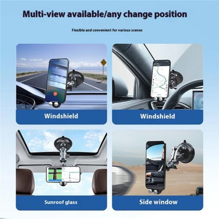 XWJ037 Suction Cup Base Long Arm Cellphone Bracket Short Type MagSafe Car Phone Holder