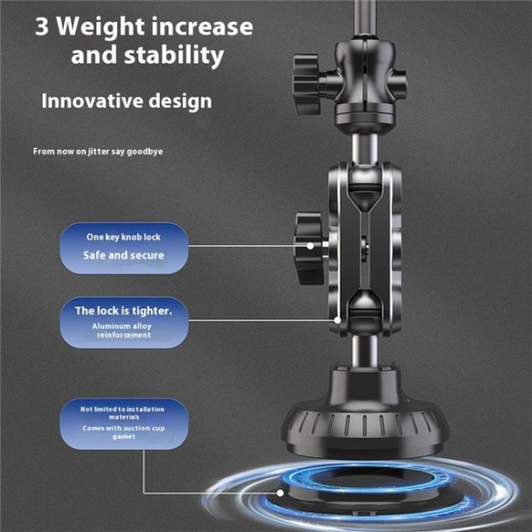 XWJ037 Suction Cup Base Long Arm Cellphone Bracket Short Type MagSafe Car Phone Holder