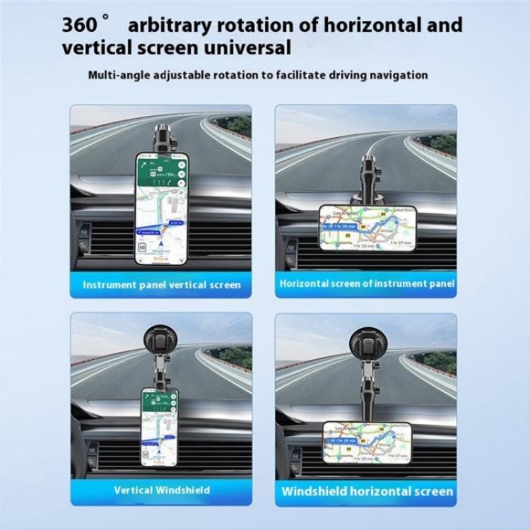 XWJ-JX04 Dashboard Windshield Magnetic Car Mount Suction Cup Base Long Arm Holder
