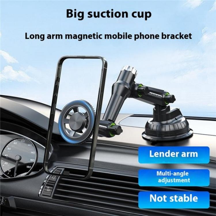 XWJ-JX04 Dashboard Windshield Magnetic Car Mount Suction Cup Base Long Arm Holder